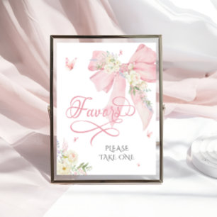 Póster Bebé en flor elegante color rosa favorece Baby Sho