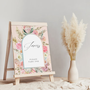 Póster Bebé en flor Favor de Baby Shower floral bohemio
