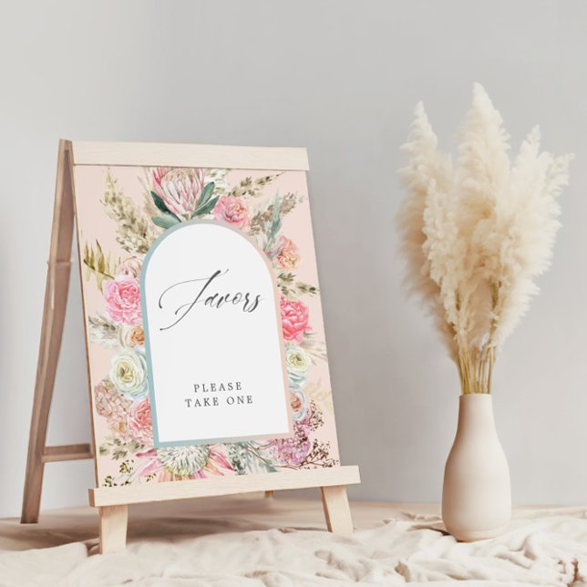 Póster Bebé en flor Favor de Baby Shower floral bohemio (Subido por el creador)