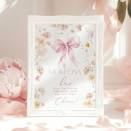 Póster Bebé en flor Momosa bar Lazo rosa