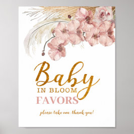 Póster Bebé en flor Pampas Favor del Rótulo