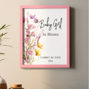 Póster Bebé en Flor Silvestre Regalo de Ducha
