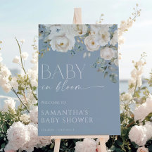 Bebé en floración azul polvoriento floral niño bab