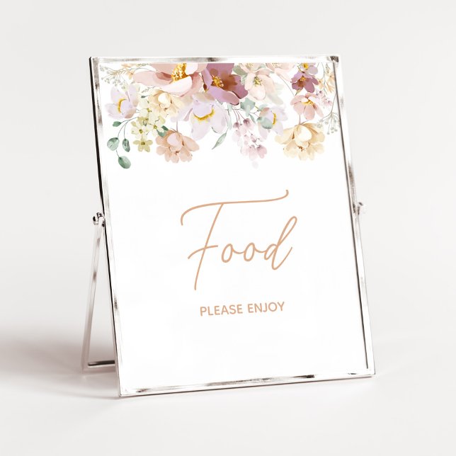 Póster Bebé en la comida Baby Shower de Florals en Bloom (Spring Wildflower Baby Shower Food Sign)