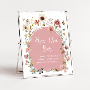Póster Bebé en la flor silvestre Bloom Mom Osa Bar