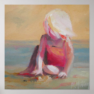 Póster bebé en la playa