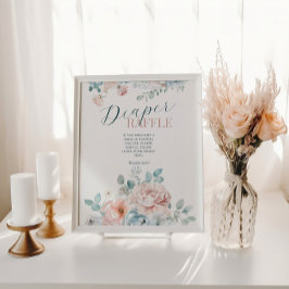 Póster Bebé en la rifa de pañales en Bloom Dusty Blue Bab