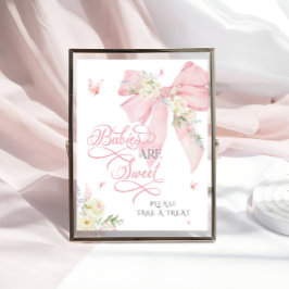 Póster Bebé en sangre Floral Rosa Bow Los bebés son dulce