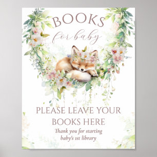 Póster Bebé en sangre Woodland Flor Baby Shower