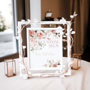 Póster Bebé en un Personalizado Baby Shower Chica de rosa