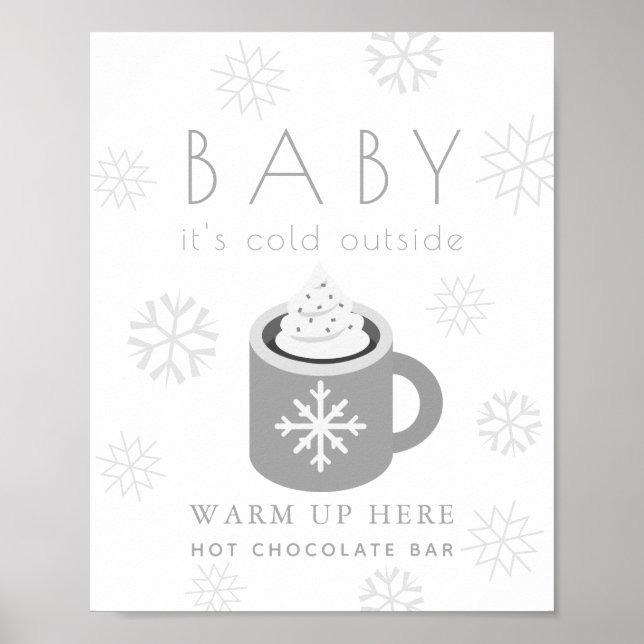 Póster Bebé es Rótulo de bar de chocolate caliente gris f (Frente)