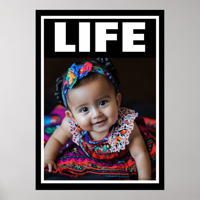 Póster Bebé Español Preciosa Niña Pro-Vida (Frente)