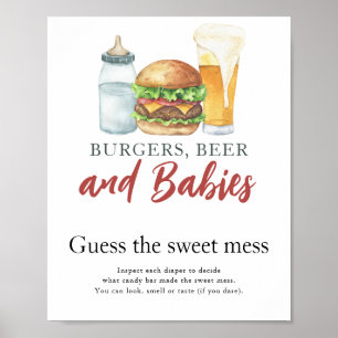 Póster Bebé está elaborando cerveza Adivina el dulce lío