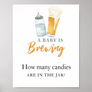 Póster Bebé está elaborando cerveza ¿Cuántas golosinas?