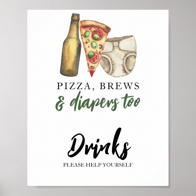 Póster Bebé está preparando cerveza Bebidas (Frente)