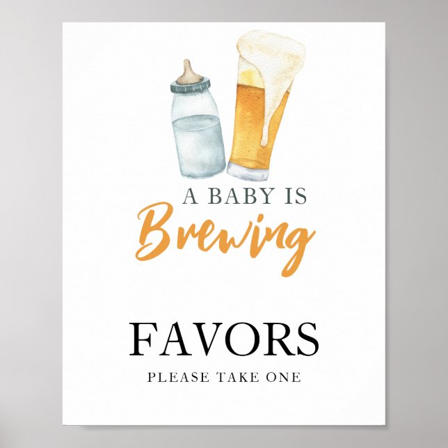 Póster Bebé está preparando cerveza Favors (Frente)