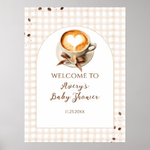 Póster Bebé está preparando el tema de grano de café para