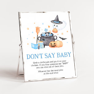 Póster Bebé está preparando Halloween azul No digas bebé