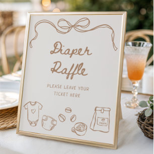 Póster Bebé está preparando pañales de mano para desgasta