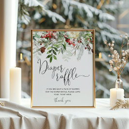 Póster Bebé Evergreen hace frío afuera de la rifa de paña