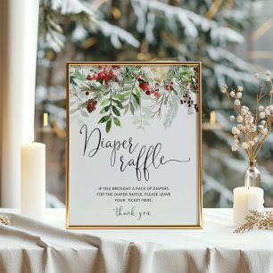 Póster Bebé Evergreen hace frío afuera de la rifa de paña