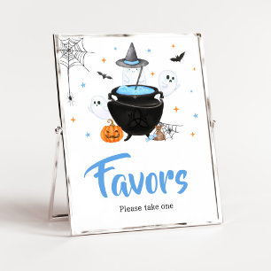 Póster Bebé Fantasma Azul Halloween está preparando favor