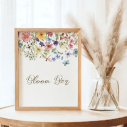 Póster Bebé Flor Silvestre en Flor Invitación al Baby Sho