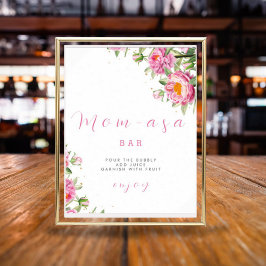 Póster Bebé floral rosa chica en baño de ducha