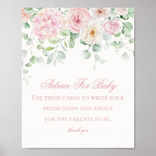 Póster Bebé floral rosado en consejo de sangre para Baby 
