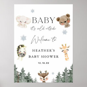 Póster Bebé, frío fuera del invierno Bienvenidos a Baby S