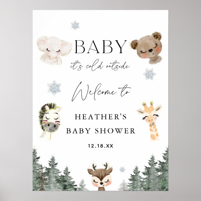 Póster Bebé, frío fuera del invierno Bienvenidos a Baby S (Frente)