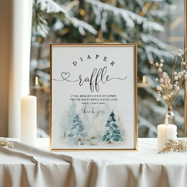 Póster Bebé, hace frío afuera de Navidades rifa de pañale