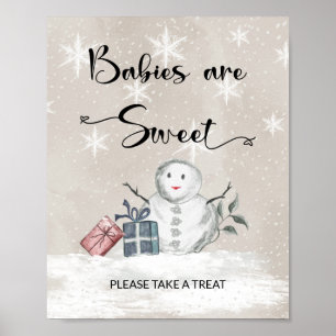 Póster Bebé hace frío afuera Los bebés son dulces