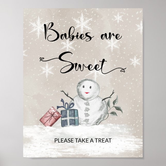 Póster Bebé hace frío afuera Los bebés son dulces (Frente)