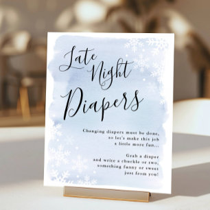 Póster Bebé hace frío fuera de los pañales azules de noch