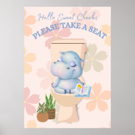 Póster Bebé Hippo Quejas dulces toma asiento como Poster