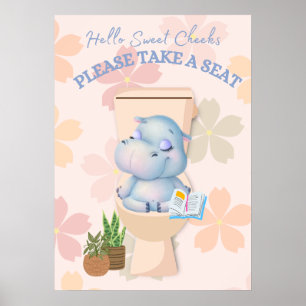 Póster Bebé Hippo Quejas dulces toma asiento como Poster
