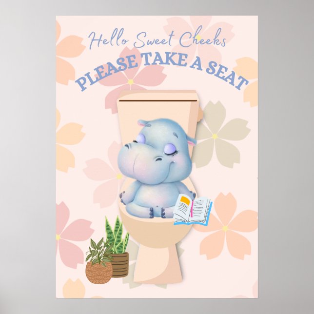 Póster Bebé Hippo Quejas dulces toma asiento como Poster (Frente)