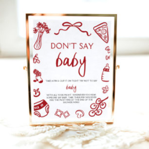 Póster Bebé italiano vestido a mano no dice Baby Shower b