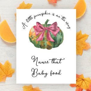 Póster Bebé lazo de calabaza shower de baby shower Nombra