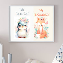 Póster Bebé lindo Animales Niños divertidos niños lactant