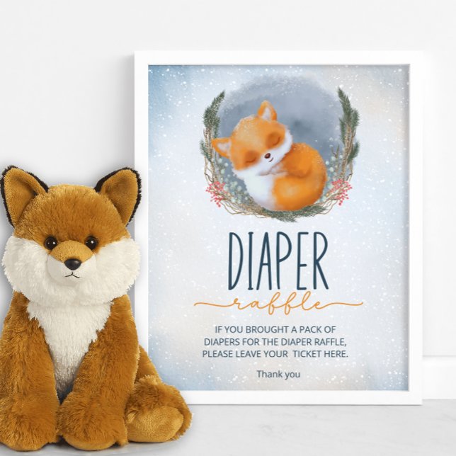 Póster Bebé lindo Fox Snowly Winter Diaper raffle (Subido por el creador)