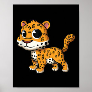 Póster Bebé lindo Jaguar - Tee de amante de gato animal d