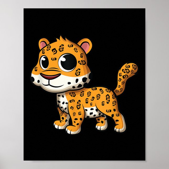 Póster Bebé lindo Jaguar - Tee de amante de gato animal d (Frente)