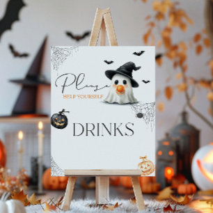 Póster Bebe Little Boo Baby Shower Halloween