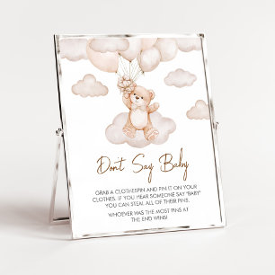 Póster Bebé marrón: Baby Shower no dice bebé