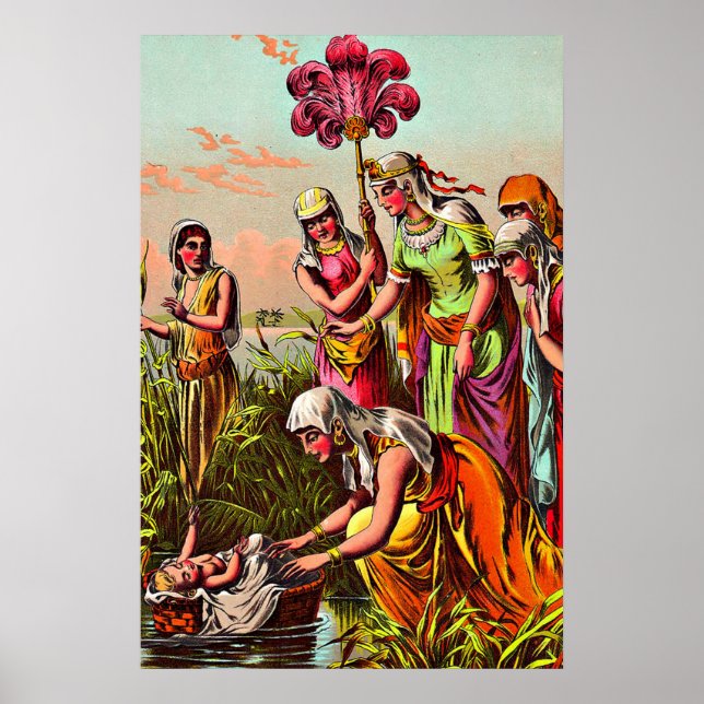 Póster Bebé Moisés en el poster del río (Frente)