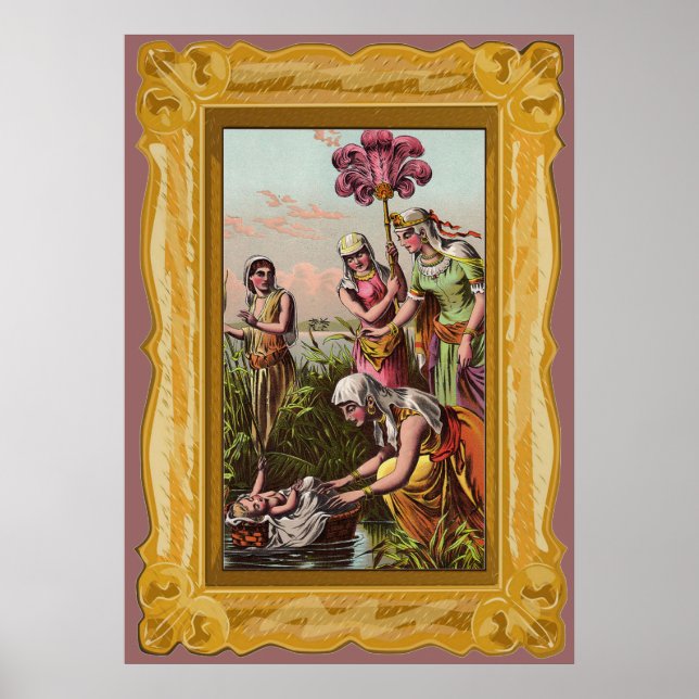 Póster Bebé Moisés En Una Cesta (Frente)