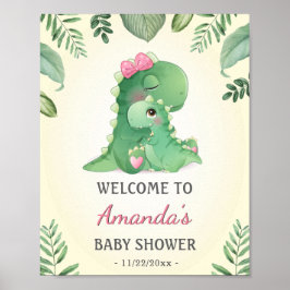 Póster Bebé Momma Dinosaurios Bebé Rosa Bebé Bienvenida