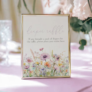 Póster Bebé morado en flor silvestre de sangre Raffle